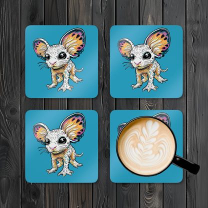 Cute Creatures from Outer Space Corkwood Coaster Set - Image 6